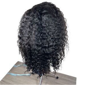 Lavish Natural Black Burmese Curl Human Hair Lace Front 22 Inch Wig